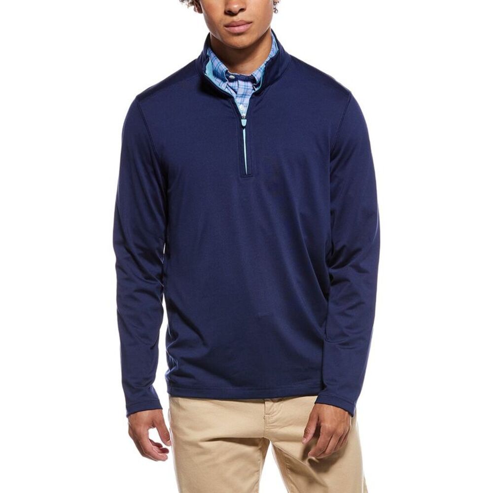 Brooks Brothers Mens  Performance 1/2-Zip Pullover, Blue
